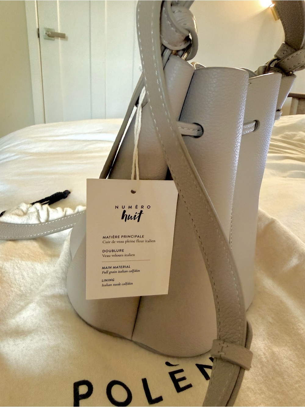 Polène Mini Bucket Bag in Light Gray - Picture 4 of 5